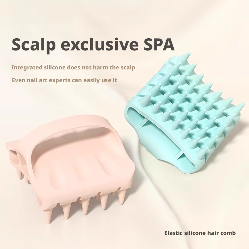 Soft silicone square shampoo brush