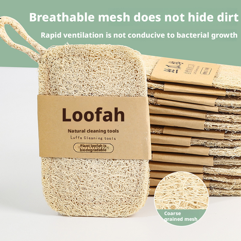 Loofah sponge dish washing tool